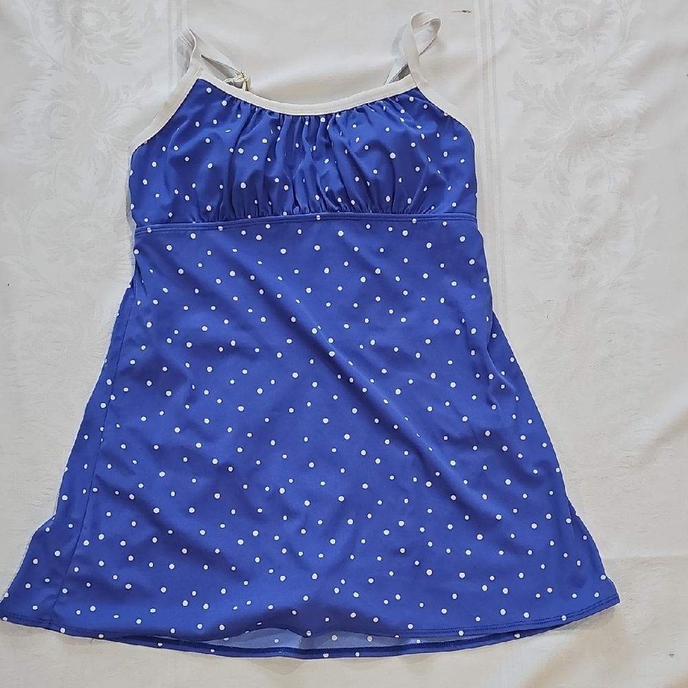 Kim Rogers Blue and White Polka Dot Dress